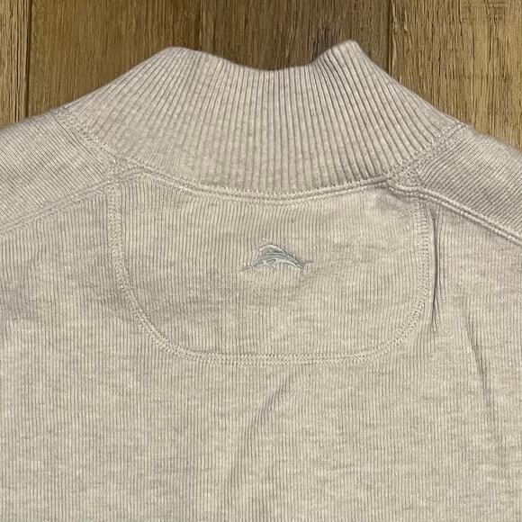 Tommy Bahama Flipshore Half-Zip Reversible Sweatshirt XL Beige/Gray Coastal Prep - Picture 7 of 9